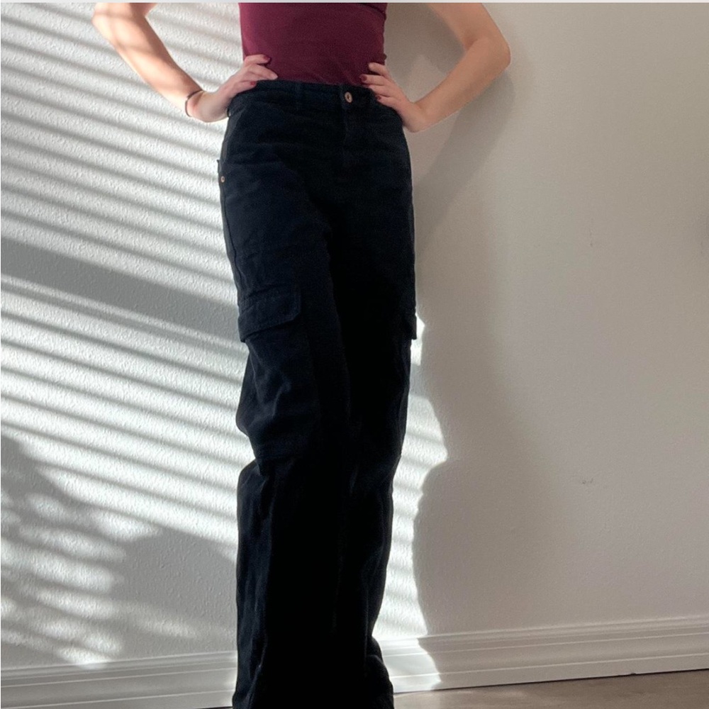 Zara Black Cargo Jeans